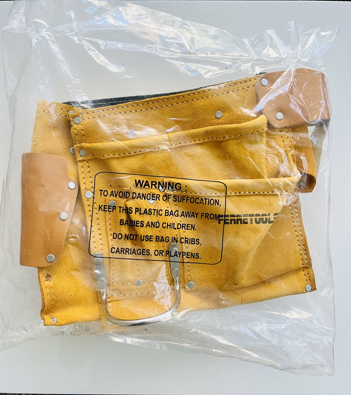 Coleto portaherramientas cuero doble